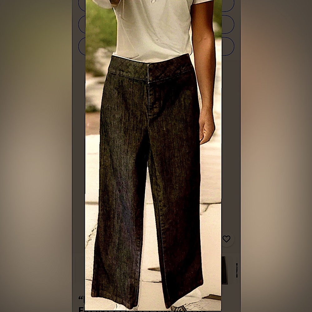 🖤D & CO🖤 SLANT FRONT POCKETS NONE ON BACK WIDE STRAIGHT LEG TROUSER JEANS NWOT - Picture 4 of 13